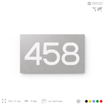 Номер на дверь 458, табличка на дверь для офиса, квартиры, кабинета, аудитории, склада, серая 120х70 мм, Айдентика Технолоджи