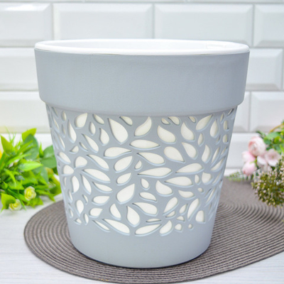 Кашпо Блоссом 8,3л, серый жемчуг/белый