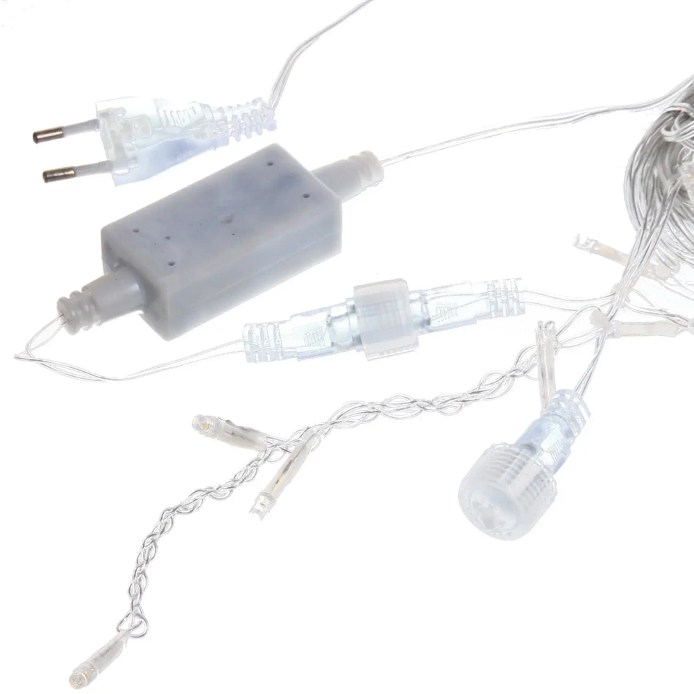 Гирлянда для улицы БАХРОМА «Мерцание» ш3м* в0,4/0,6/0,8 см 124 ламп LED, прозр.пров, 1 реж, IP-54, Белый (возможность соединения)