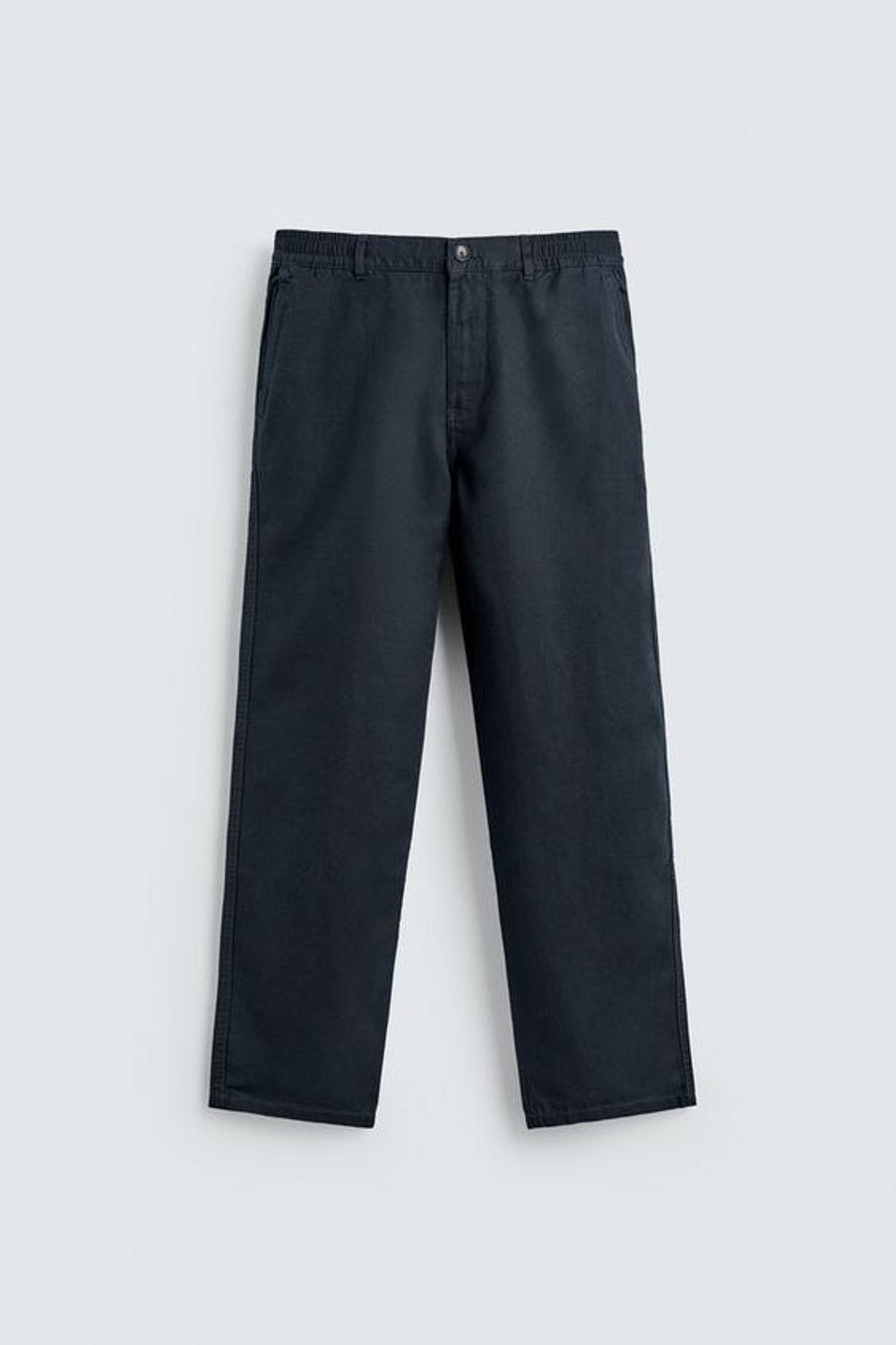 ZARA СВОБОДНЫЕ БРЮКИ STRAIGHT FIT, МОРСКОЙ СИНИЙ