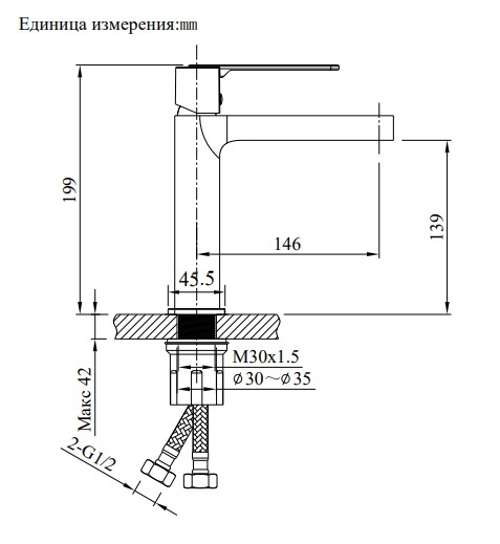 Смеситель для раковины AltroBagno Unione 0135 Cr