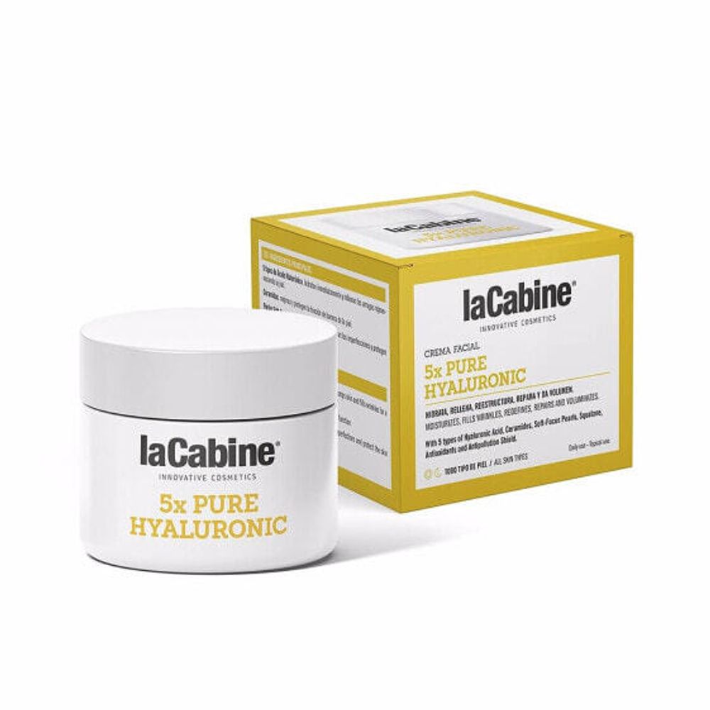 La Cabine 5X Pure Hyaluronic Cream Увлажняющий крем с 5 видами гиалуроновой кислоты, керамидами и жемчужной пудрой для всех типов кожи 50 мл