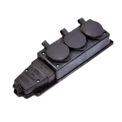 Колодка 3-я и вилка каучук IP44