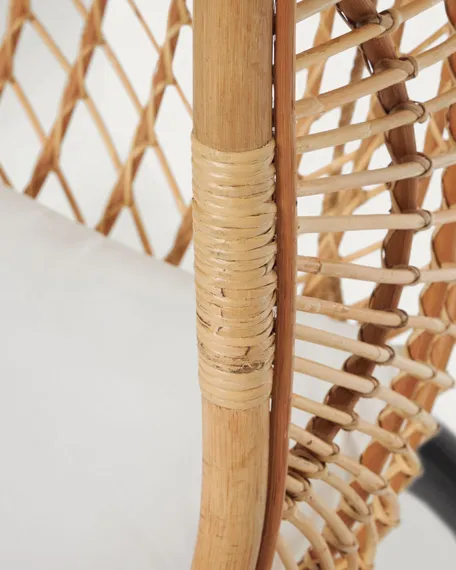 Подвесное кресло Ekaterina из ротанга с темно-серой ножкой