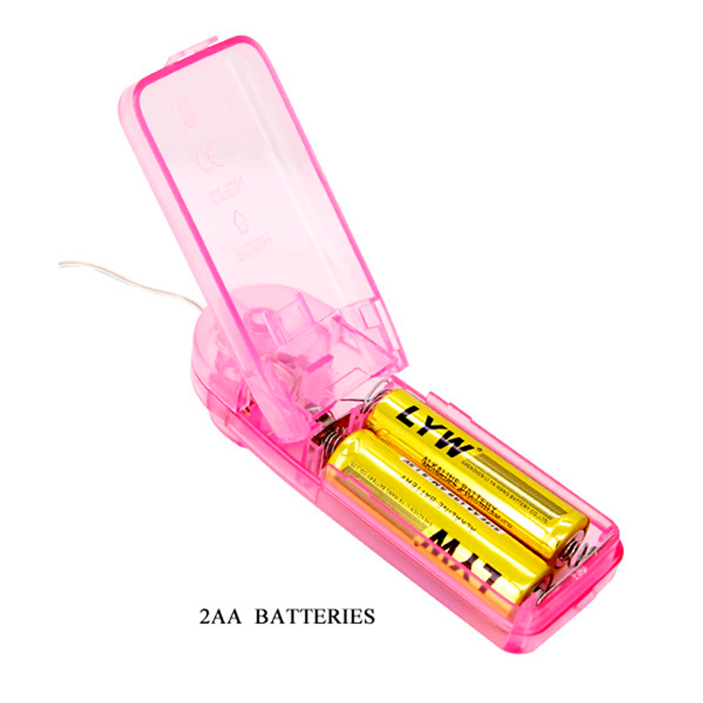 Вибростимулятор-бабочка 8,2х6,4см для клитора на ремешках с пультом ДУ Baile BI-010136