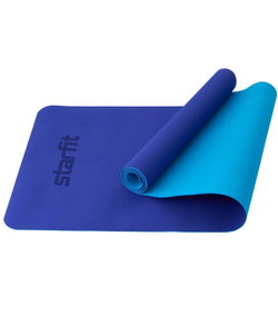 Коврик для йоги STARFIT FM-201 TPE 183x61x0,4 см, темно-син/синий