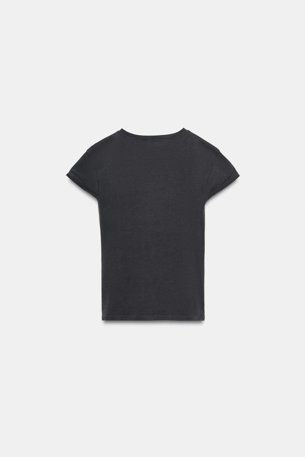 ZARA ФУТБОЛКА С НАДПИСЬЮ, УГОЛЬНЫЙ