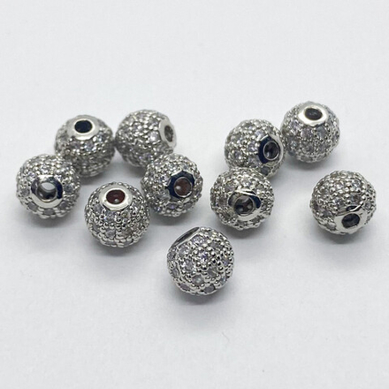 Бусина Milano LUX, цвет серебро, диаметр 6 мм, цена за 1 шт