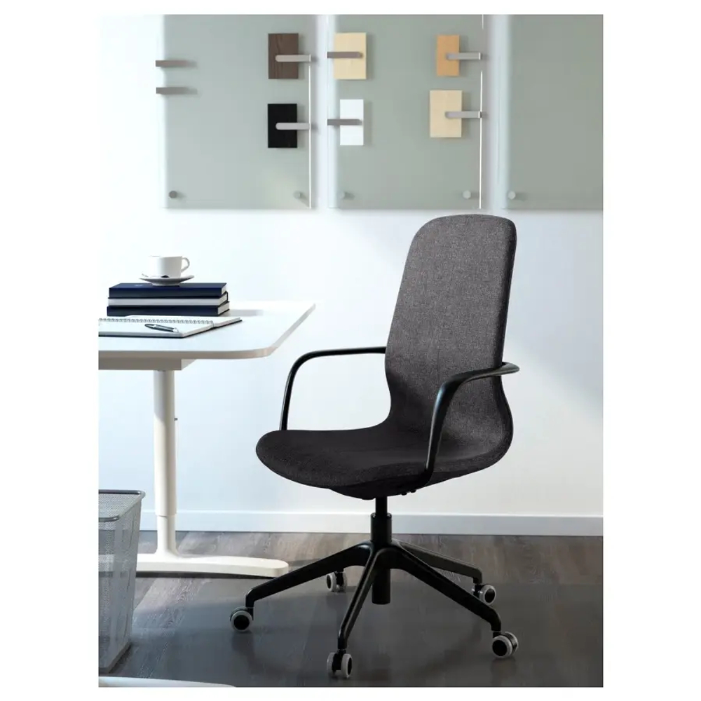 Офисный стул - IKEA LÅNGFJÄLL/LANGFJALL, 68x68x104см, черный, ЛОНГФЬЕЛЛЬ ИКЕА