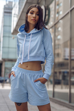 Укороченное худи с капюшоном (Размер: S) (Цвет: мятный)