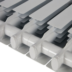 Радиатор алюминиевый STOUT Alpha 350 - 8 секции (подключение боковое, цвет белый)