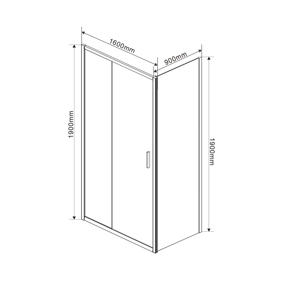 Душевой уголок Гарда (Garda) Vincea VSR-1G9016CL, 1600*900, хром, стекло прозрачное