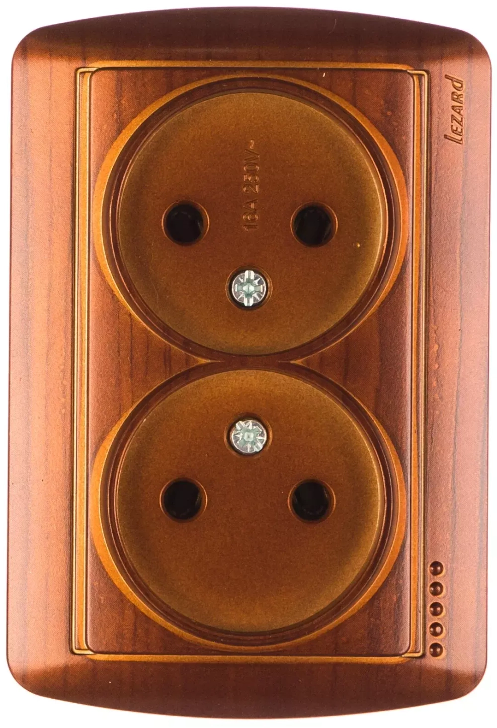 DEMET 711 0500 128 Розетка двойная б/з закр. корпус махагон