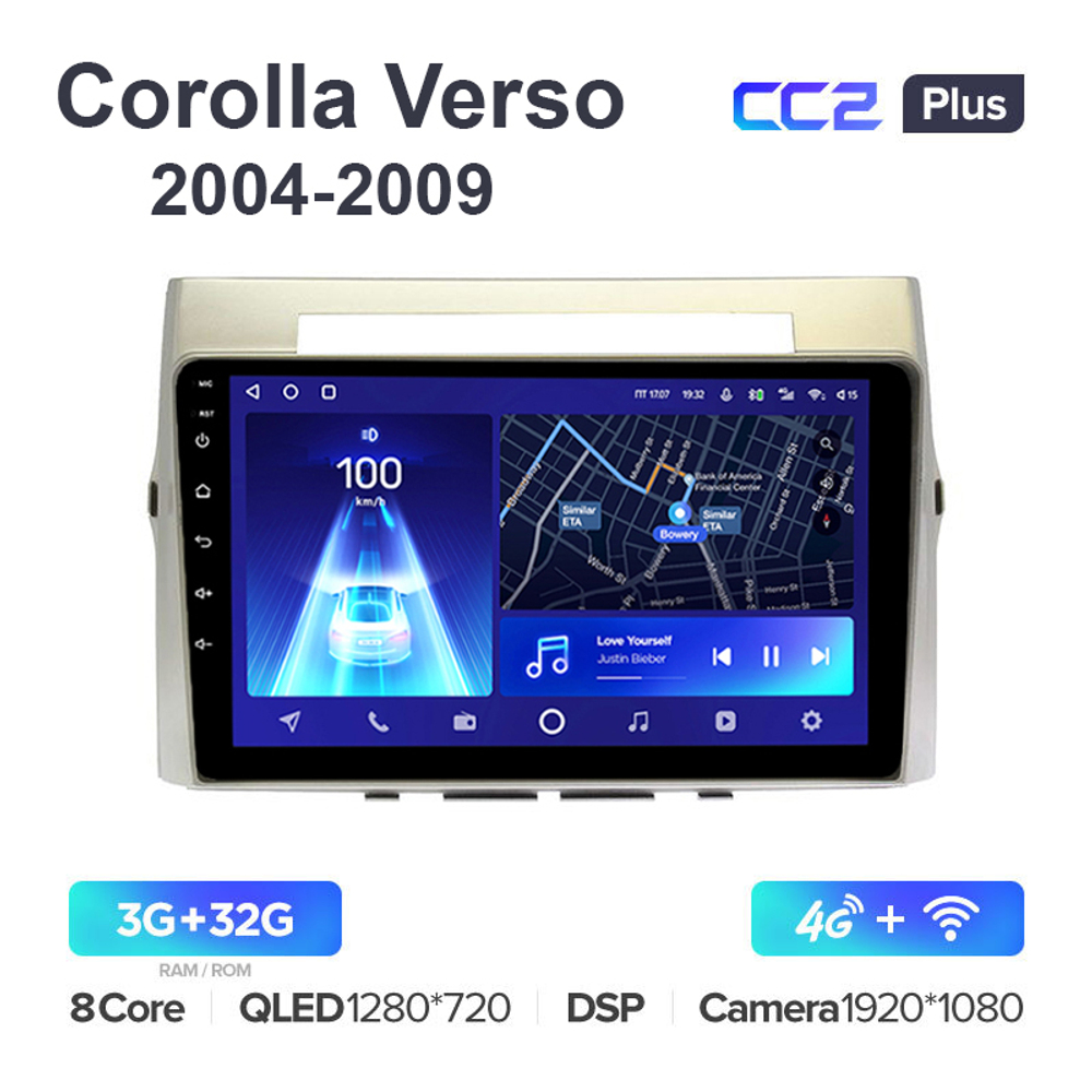 Teyes CC2 Plus 9"для Toyota Corolla Verso 2004-2009