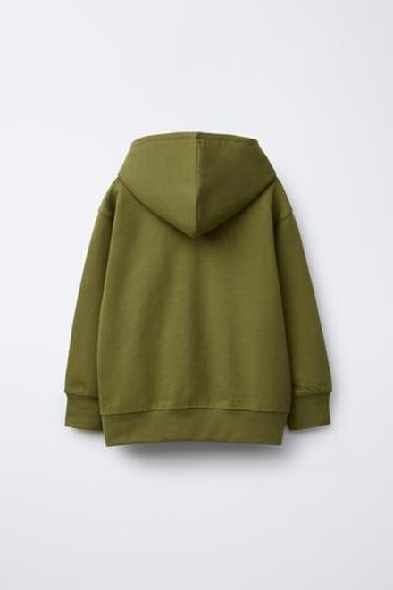 ZARA ТОЛСТОВКА С РЕЛЬЕФНОЙ НАДПИСЬЮ, ЗЕЛЕНЫЙ