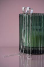 Моносерьга Полукруг с цепочками