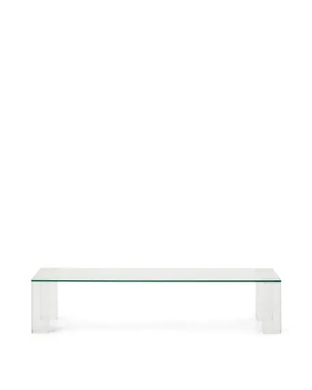 Журнальный столик из закаленного стекла Adularia, прозрачный, 140 x 60