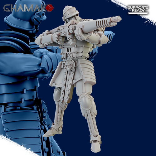 Adeptus Mechanicus Skitarii Vanguard Скитарий №4 с ружьём миниатюра для dnd, днд, pathfinder, фентези, Настольная игра, НРИ, Варгейм, РПГ