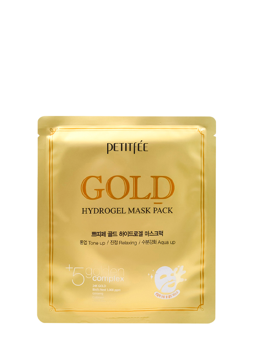 Petitfee Gold Hydrogel Mask Pack Гидрогелевая маска для лица с коллоидным золотом