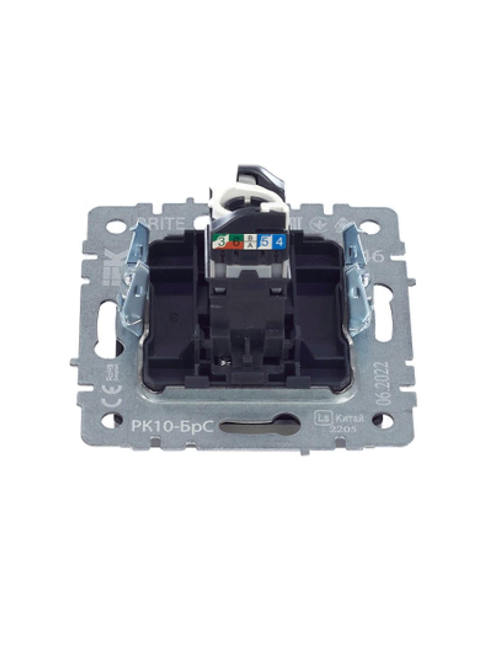 BRITE Розетка компьютерная RJ45 кат.5E РК10-БрС сталь IEK