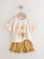Футболка и шорты в комплекте для девочки Next E65-378, 2 шт., Бежевый