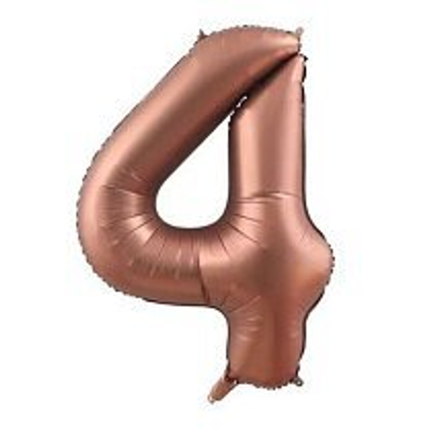 К Шар ЦИФРА 4 40" шоколад / chocolate / 102 см (БГ-60)