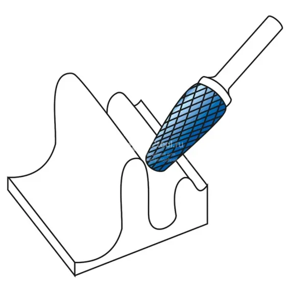 Борфреза твердосплавная Karnasch форма L, 3х14х3х38 мм, насечка HP-4, без покрытия, арт. 11.3082-010