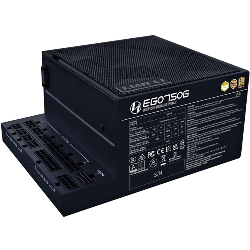 Блок питания Lian Li 750W EG0750G Black, модульный, 16 Pin PCIe 5.1, 80 PLUS Gold (G9P.EG0750G.B000.RU)