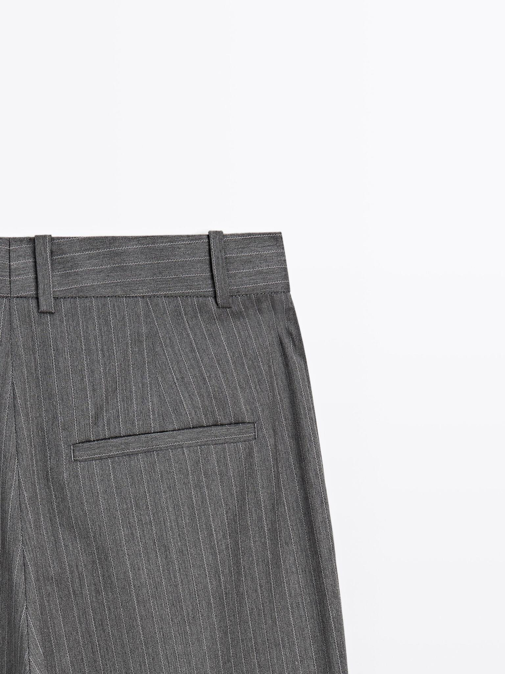 Massimo Dutti Брюки в тонкую полоску из 100% шерсти, серый