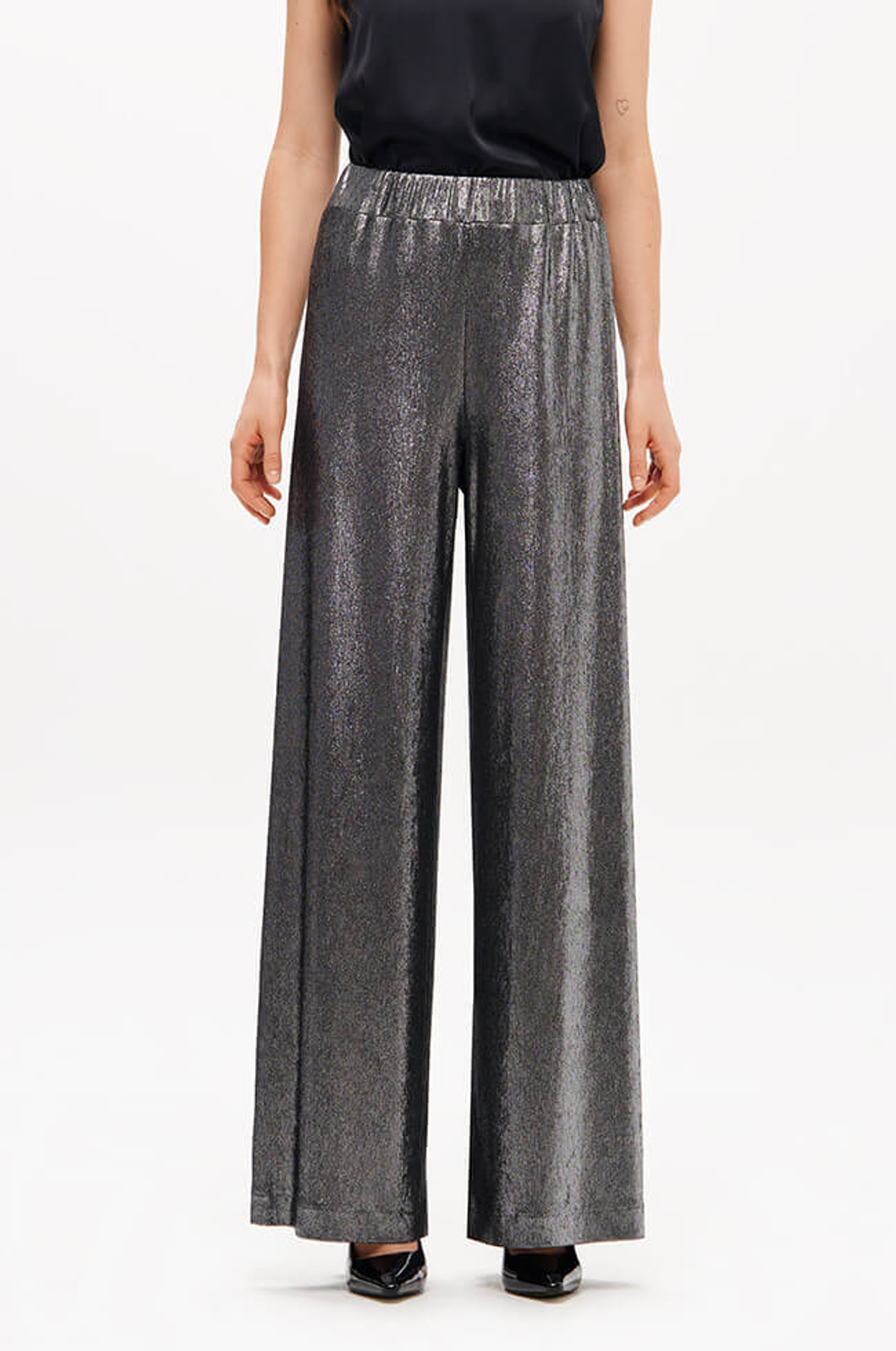 31208 Брюки женские (серебристо-черный)