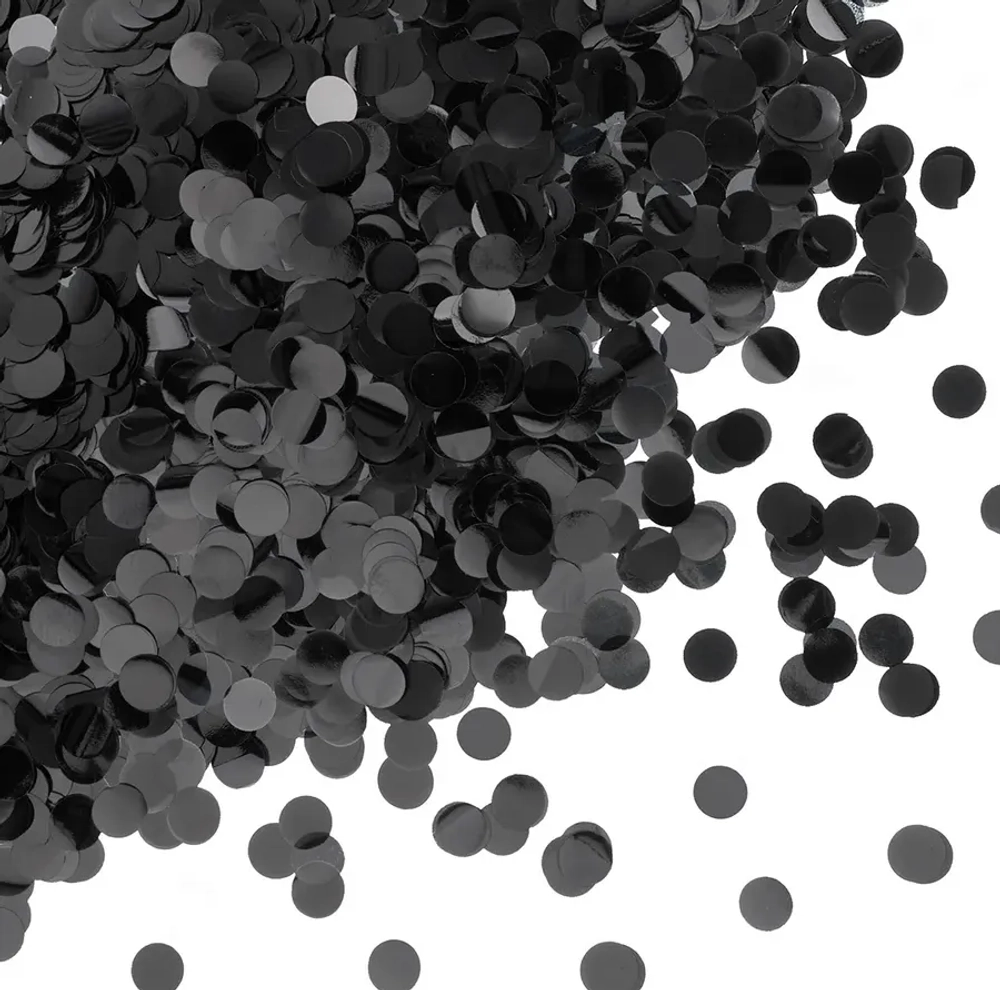 Латексный шар с мелким черным конфетти, 36 см