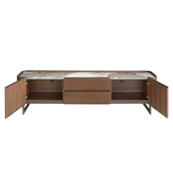 Тумба под ТВ 3250/437-F из ореха со столешницей из керамики