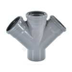 Крестовина PP-H 1-плоскостная серый BASE Дн 50х50х50х45гр б/нап в/к VALFEX 27105050