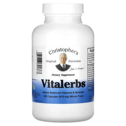 Растительные экстракты и настойки Christopher's Original Formulas, Vitalerbs, 675 мг, 180 капсул