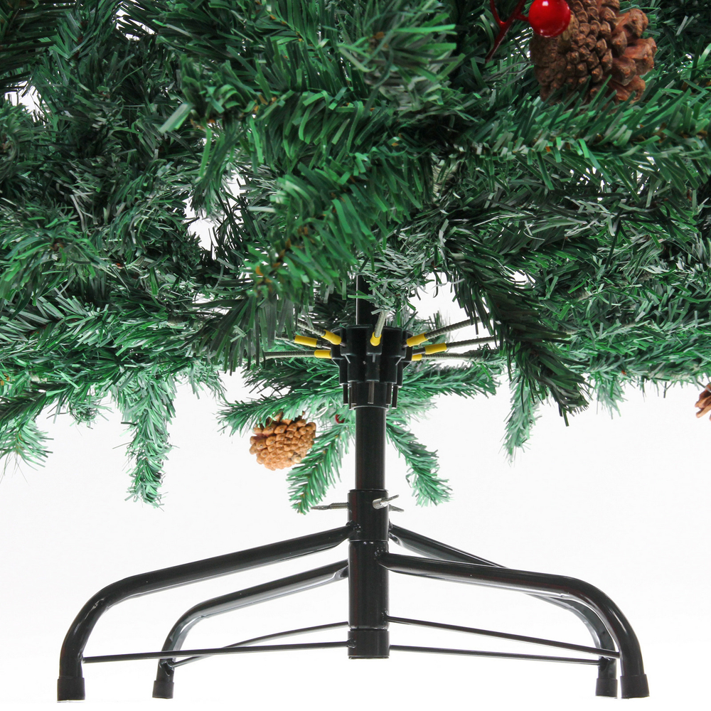 Ёлка «Финская» 240 см, ПВХ, шишки, ягоды (1883 веток)