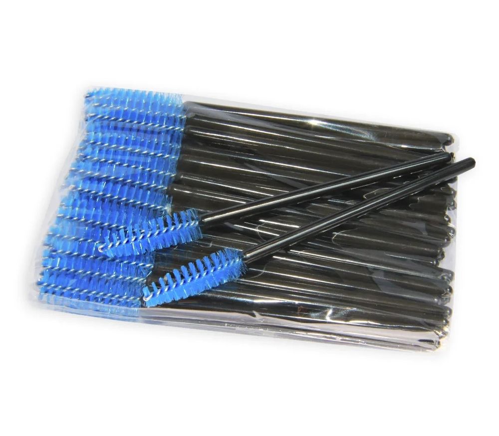 Щеточка для ресниц нейлоновая «Blak-Blue» (черно-синяя) 50 шт.