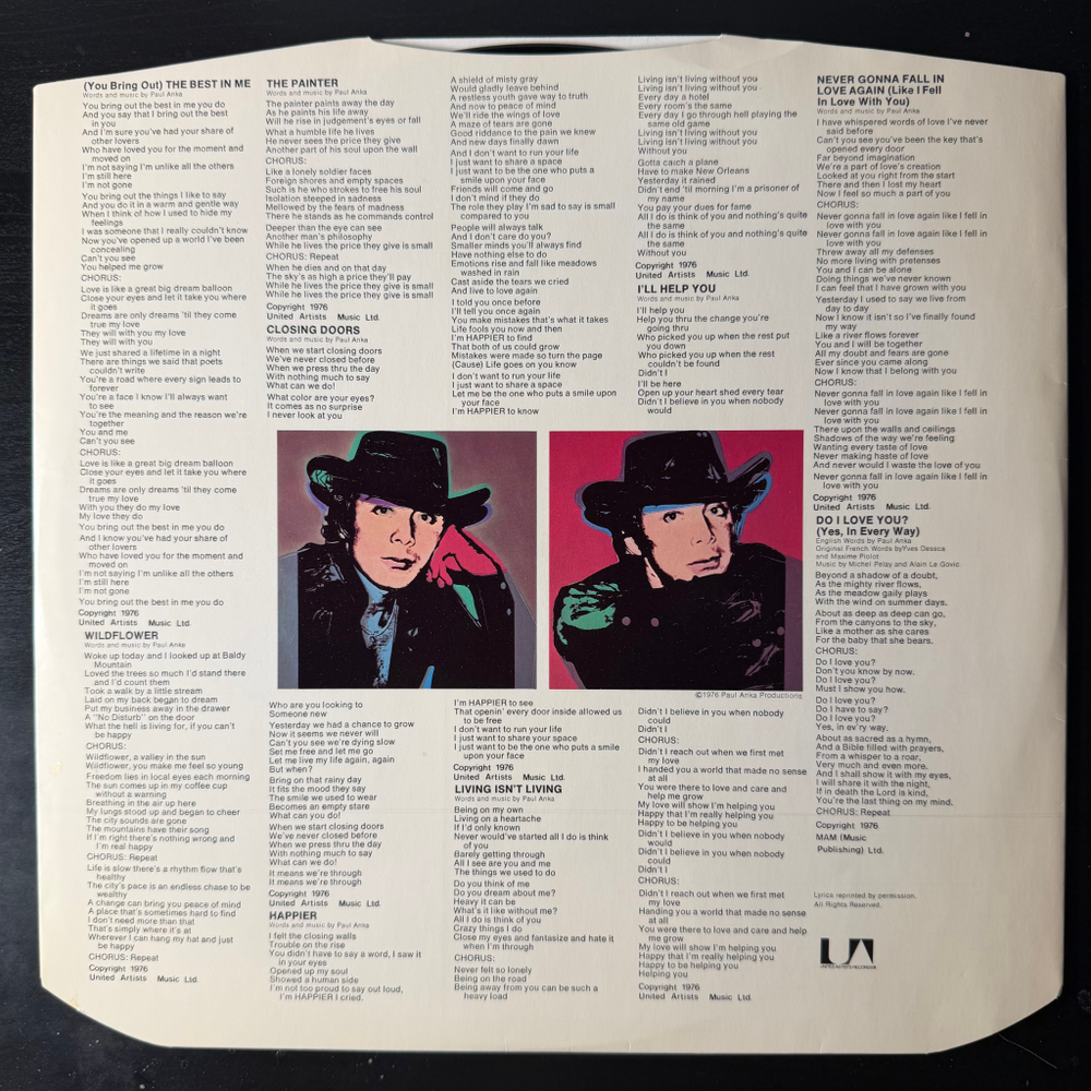 Paul Anka ‎– The Painter (Англия 1976г.)