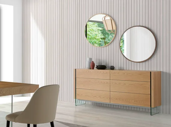 Зеркало на ремне Angel Cerda Nogal Ø75 см