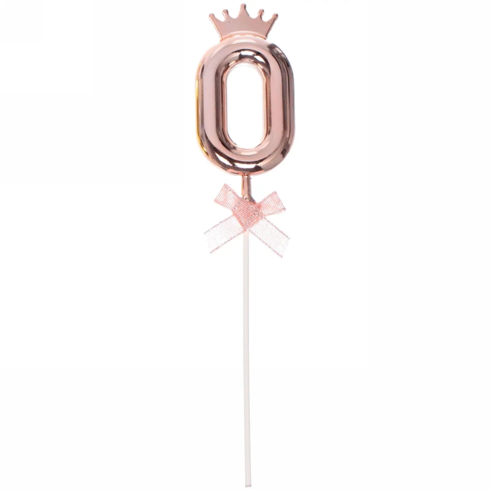 Топпер Цифра Королевский вечер «0» 22 см , микс