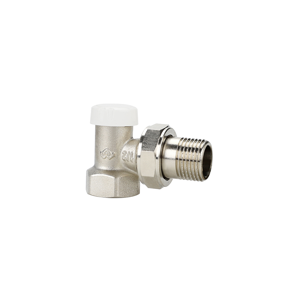 Запорный радиаторный клапан (вентиль) ручной регулировки Varmega VM10201, 1/2" ВР-НР, угловой