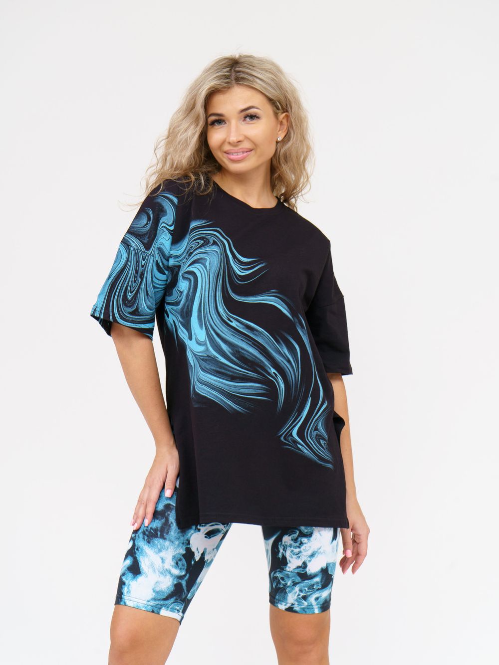 910 Костюм "черный/голубой" SveTekst (Акция)