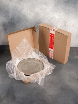 Набор из 2 тарелок 28 см мятый фарфор серая