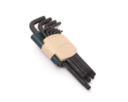 Набор ключей TORX Г-образных длинных с шаром, 9пр. (Т10, Т15, Т20, Т25, Т27, Т30, Т40, Т45, Т50),в пластиковом держателе RockForce##Rock FORCE RF-5098LB