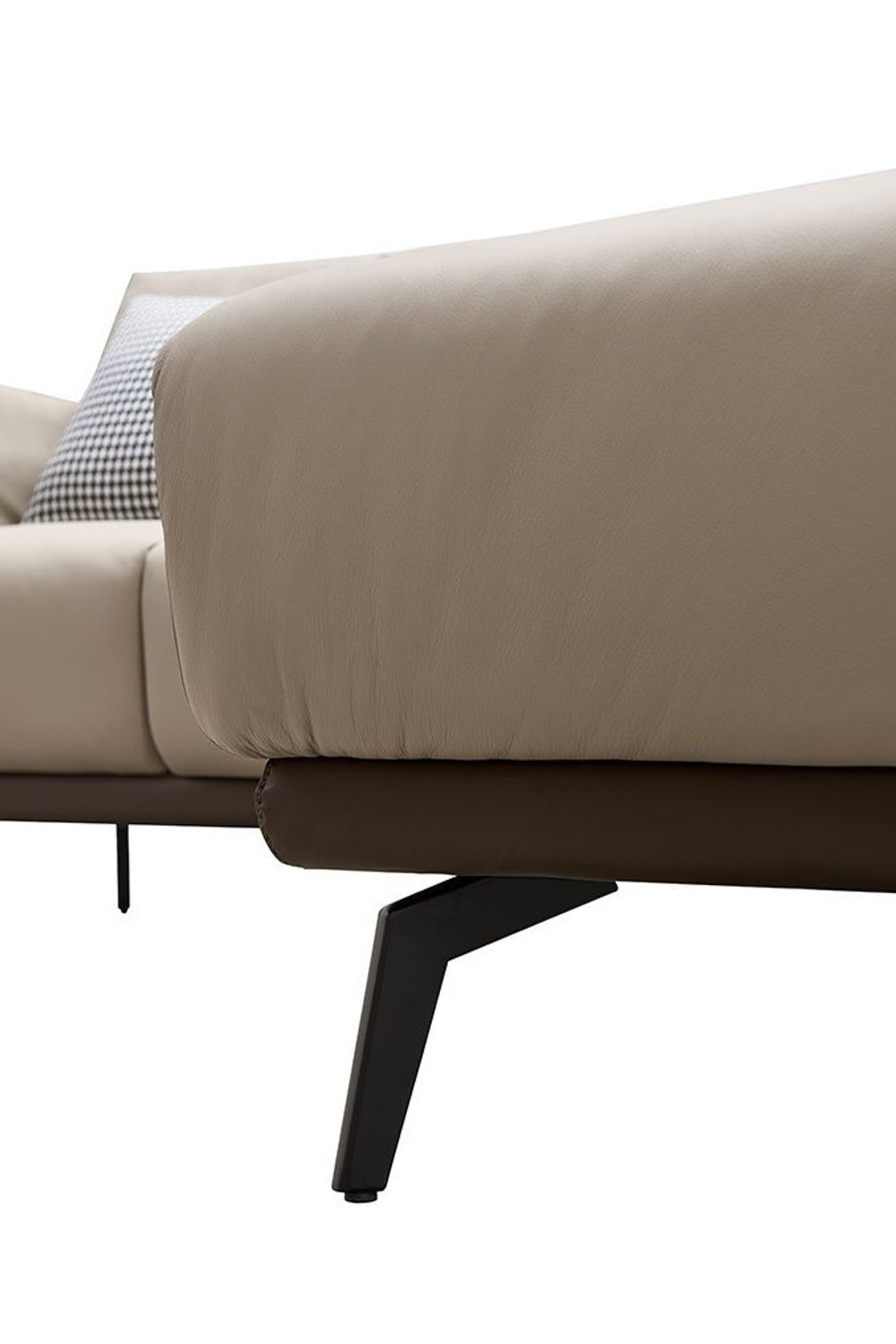 Диван ELEGANTE NAPPA SF015 угловой (3-х местный правый угол) бежевый/коричневый