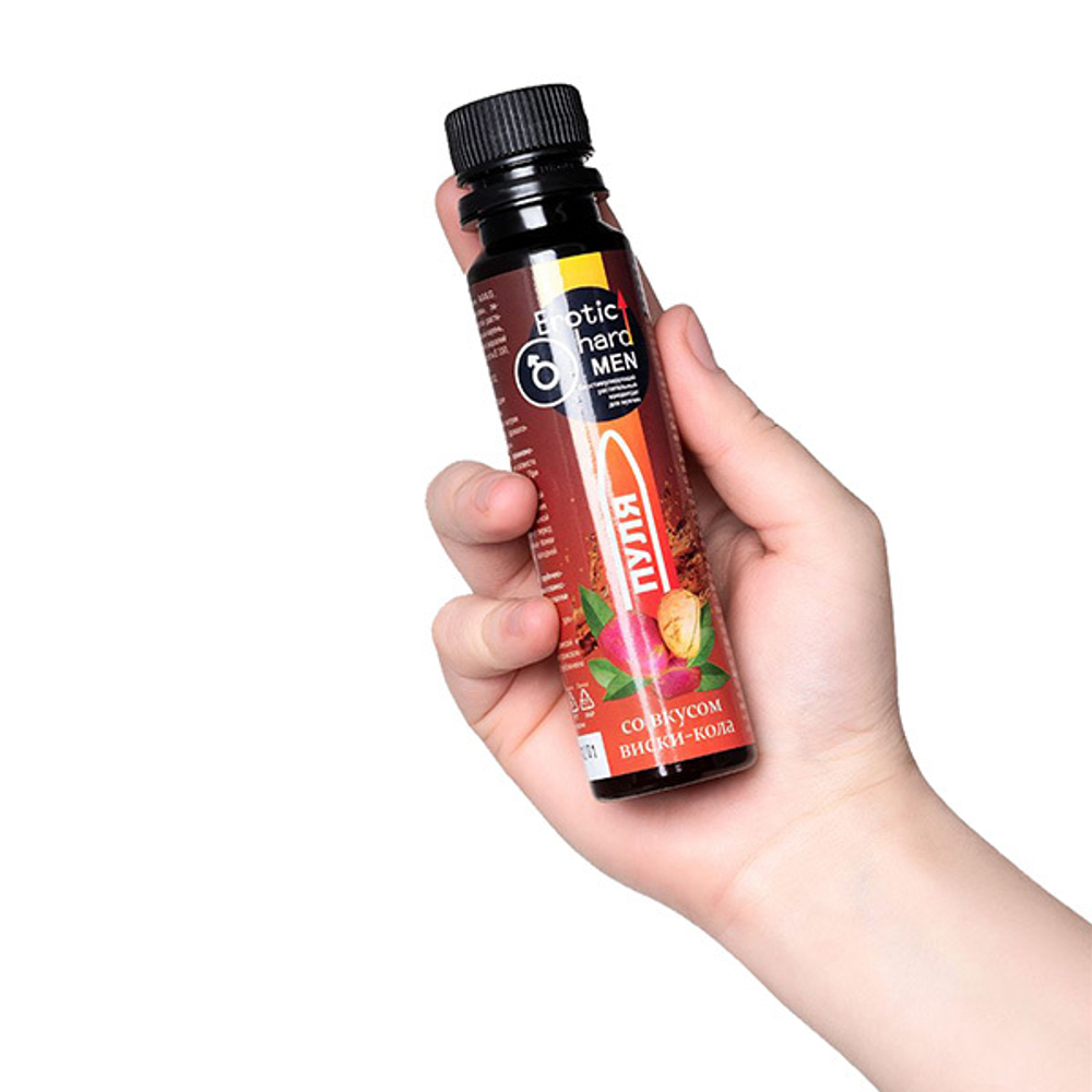 Биостимулирующий концентрат для мужчин Пуля со вкусом виски и колы Erotic hard 100мл