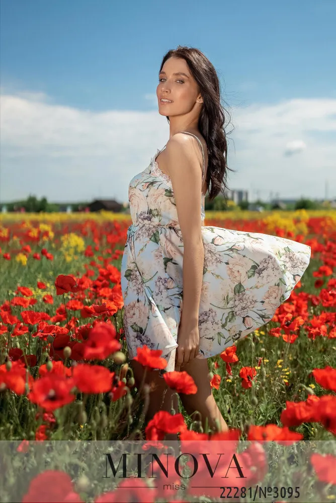 Платье 3095-голубой Minova