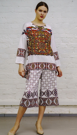 Туника "Русский орнамент 2", по мотивам рукописных книжных заставок славянских раннехристианских манускриптов