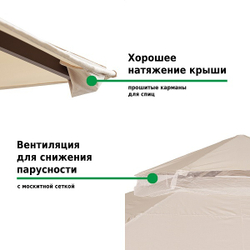 Шатер садовый Green Glade Gexagon Big Beige (сторона 250 см, площадь 16 м²)