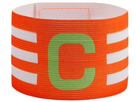 Капитанская повязка с продольными полосами. Длина 33 см, ширина 7 см.  С-КВ2  (оранжевый)