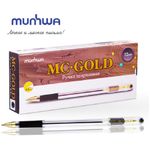 Набор Ручка шариковая MunHwa MC Gold чёрная, 0.5мм, масляный стержень, грип, 12 шт